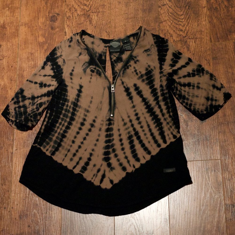 Harley Davidson tie dye zipper shirt
